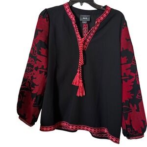 Anthropologie Mauve Women's Umbra Peasant Top Small Long Sleeve Embroidered Boho